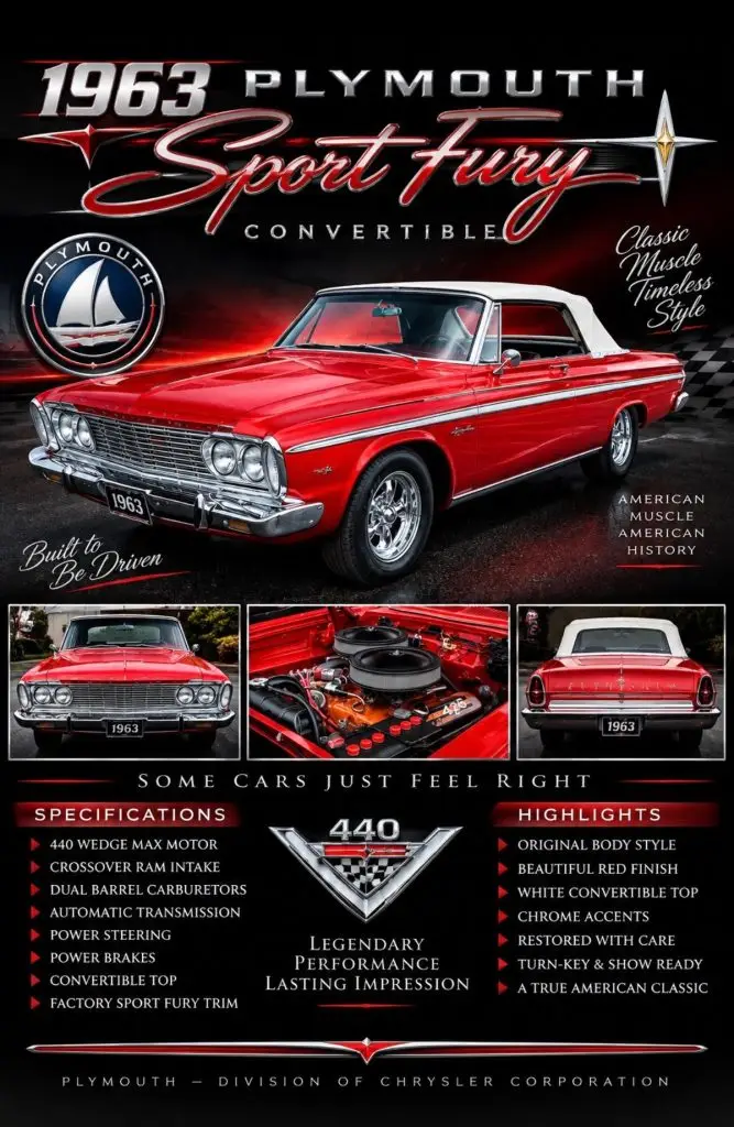 1963 Plymouth Sport Fury Convertible story board