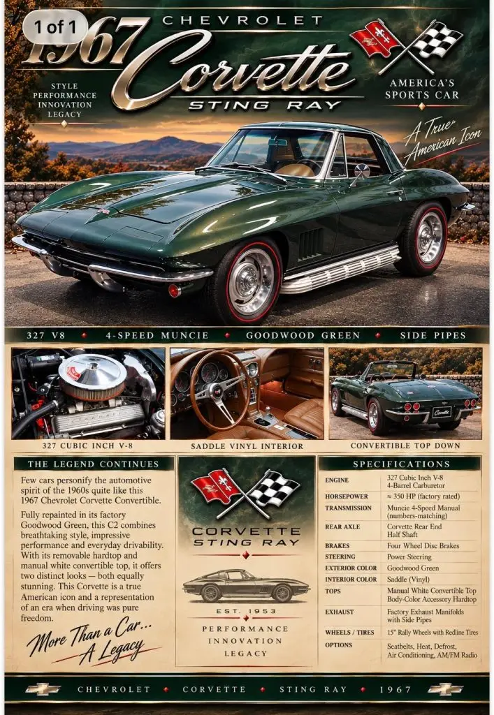 1967 Chevrolet Corvette Sting Ray story board